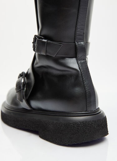 Max Mara Leather Biker Boots Black max0254058
