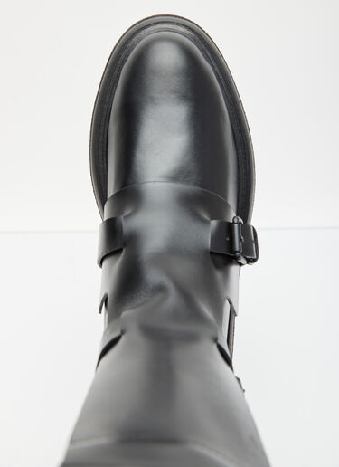 Leather Biker Boots Max Mara Leather Biker Boots Black max0254058