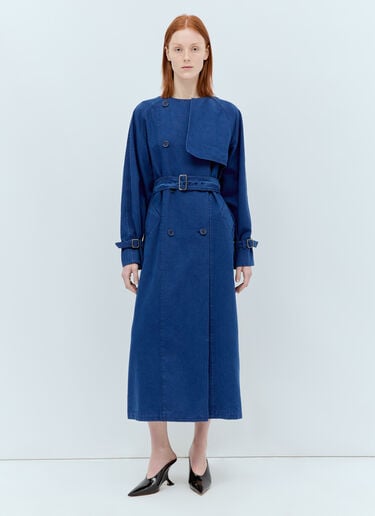 Canvas Double-Breasted Trench Coat Max Mara Canvas Double-Breasted Trench Coat Blue max0256050