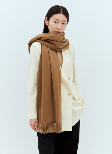 Logo Embroidery Cashmere Scarf Max Mara Logo Embroidery Cashmere Scarf Camel max0257046