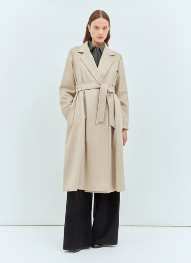 Max Mara 플레어 캐시미어 코트 크림 max0258011