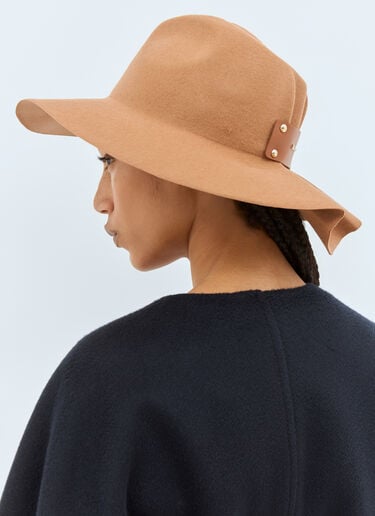 Max Mara 羊毛毡宽檐帽 米色 max0258022