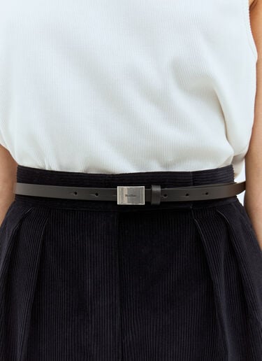 Max Mara Logo Tag Leather Belt Black max0258048