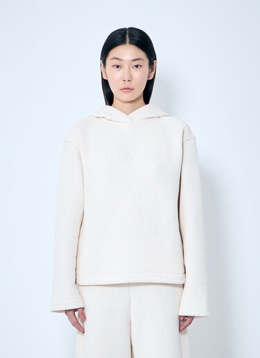 Max Mara 徽标刺绣连帽运动衫  白色 max0259005