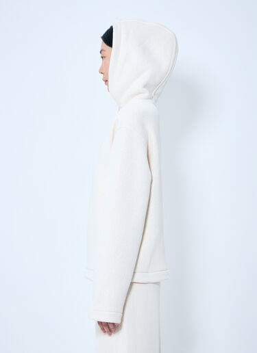 Max Mara 徽标刺绣连帽运动衫  白色 max0259005