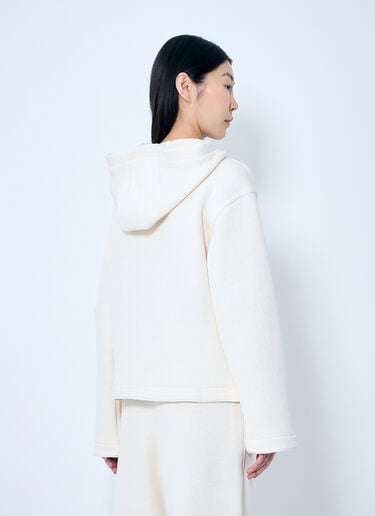 Max Mara 徽标刺绣连帽运动衫  白色 max0259005