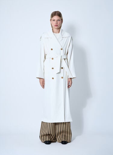 Max Mara Water-Repellent Garbardine Trench Coach White max0259007