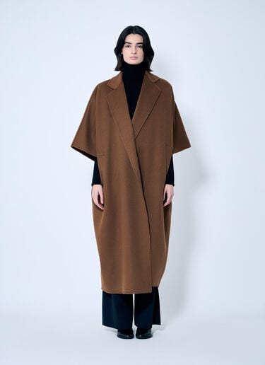 Max Mara Draped Cape Coat Brown max0259009