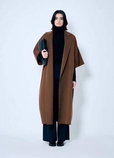 Max Mara Draped Cape Coat Brown max0259009
