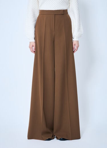 Max Mara 华达呢羊毛裤 棕色 max0259012