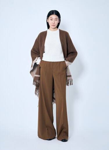 Max Mara 华达呢羊毛裤 棕色 max0259012