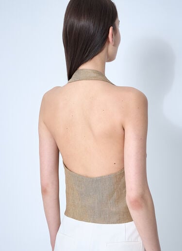 Max Mara Sauro Halterneck Waistcoat Brown max0260002