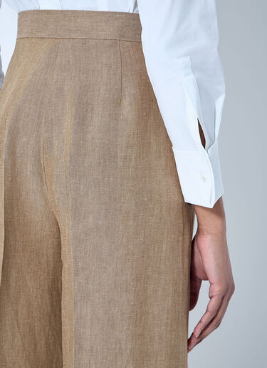 Linen Pleated Pants Max Mara Linen Pleated Pants Brown max0260003
