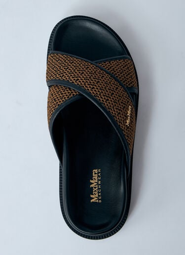Max Mara ロゴプレートスライド  ブラウン max0260016