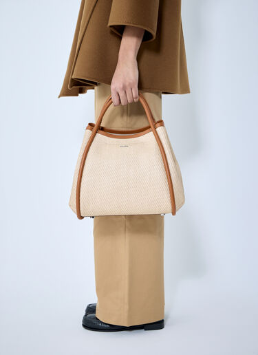 Max Mara ロゴプレート ハンドバッグ  クリーム max0260025