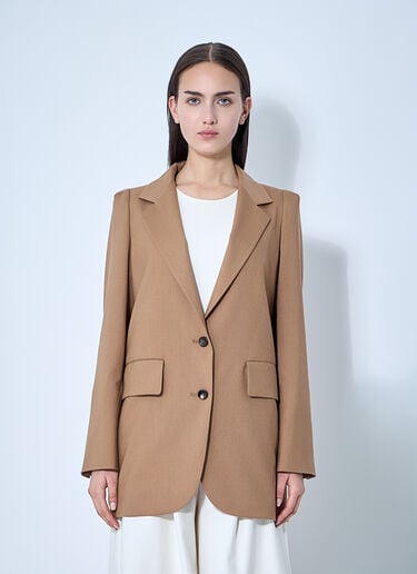 Max Mara Single-Breasted Blazer Beige max0260037
