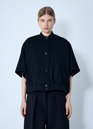 Max Mara Cashmere Cropped Sleeve Jacket Black max0261029
