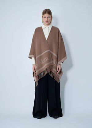 Max Mara Hilde 徽标图案围巾 驼色 max0261035