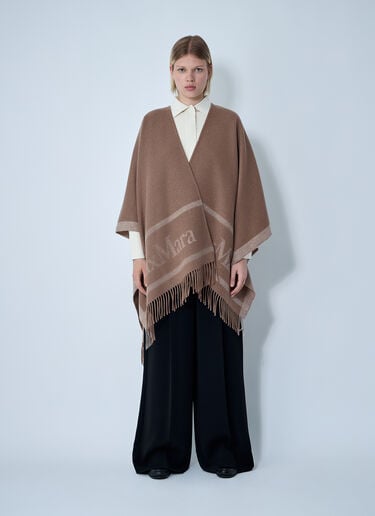 Max Mara Hilde Logo Motif Scarf Camel max0261035