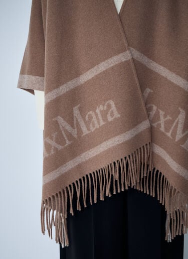 Max Mara Hilde Logo Motif Scarf Camel max0261035