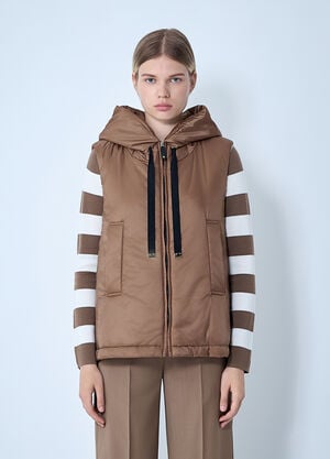 Max Mara Puffer Gilet Brown max0261045