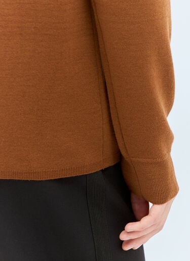 MHL by Margaret Howell Wide Neck Wool Sweater Brown mhl0158001