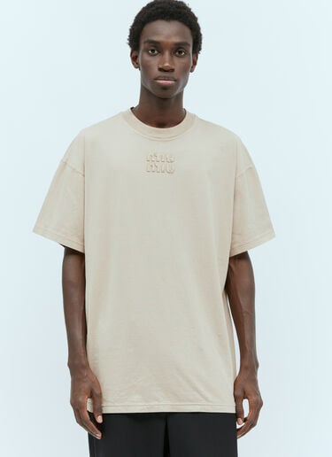 Logo Patch Long T-Shirt Miu Miu Logo Patch Long T-Shirt Beige miu0155005