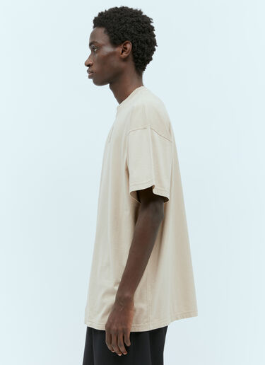 Miu Miu Logo Patch Long T-Shirt Beige miu0155005
