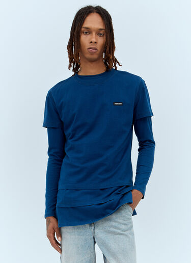Miu Miu Set Of Three Logo-Patch T-Shirts Blue miu0157004