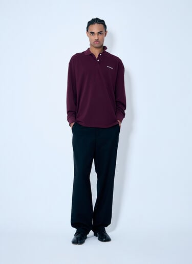 Miu Miu Logo Embroidery Polo Shirt Burgundy miu0159006