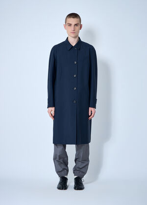 Miu Miu Single-Breasted Mohair Coat Navy miu0160001