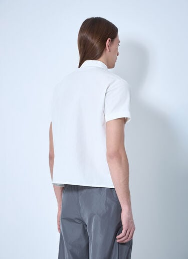 Miu Miu Logo Patch Short Sleeve Shirt White miu0160005