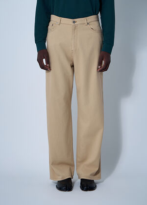 Miu Miu Logo Motif Jeans Beige miu0161006
