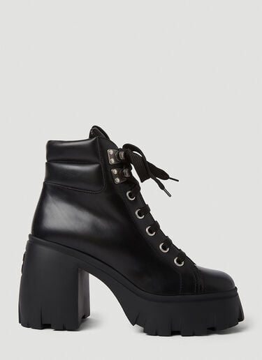 플랫폼 레이스 업 부츠 Miu Miu 플랫폼 레이스 업 부츠 블랙 miu0250056