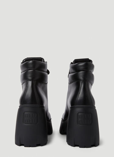 플랫폼 레이스 업 부츠 Miu Miu 플랫폼 레이스 업 부츠 블랙 miu0250056