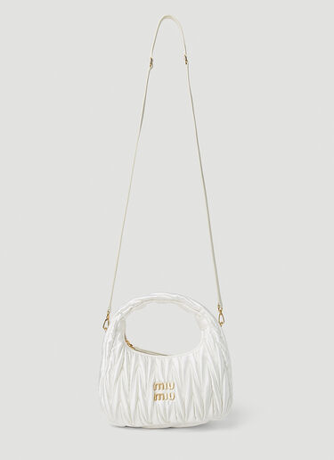 Wander Mini Hobo Bag Miu Miu Wander Mini Hobo Bag White miu0251021