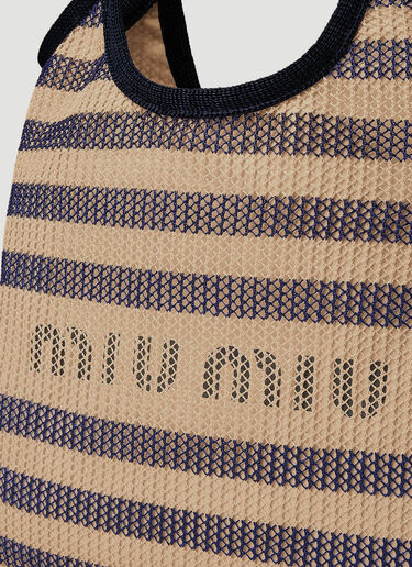 스트라이프 로고 토트백 Miu Miu 스트라이프 로고 토트백 Blue miu0252043