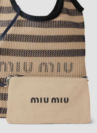 스트라이프 로고 토트백 Miu Miu 스트라이프 로고 토트백 Blue miu0252043