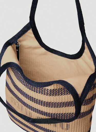 Miu Miu 스트라이프 로고 토트백 Blue miu0252043