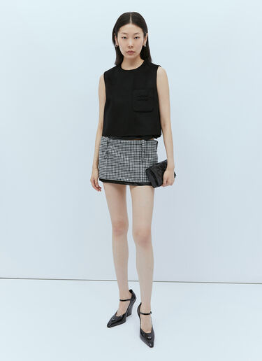 Miu Miu 粗花呢迷你半身裙 黑色 miu0254016
