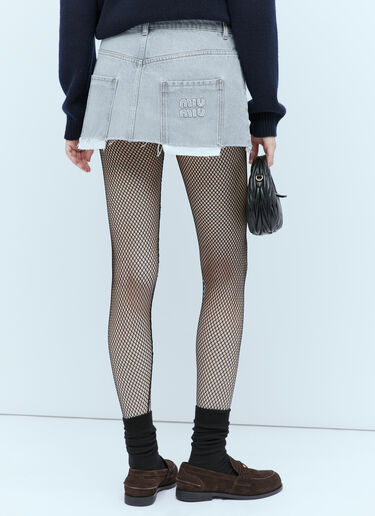 Denim Mini Skirt Miu Miu Denim Mini Skirt Grey miu0254024