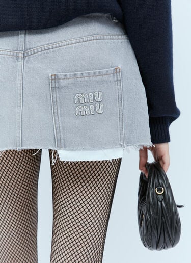 Denim Mini Skirt Miu Miu Denim Mini Skirt Grey miu0254024