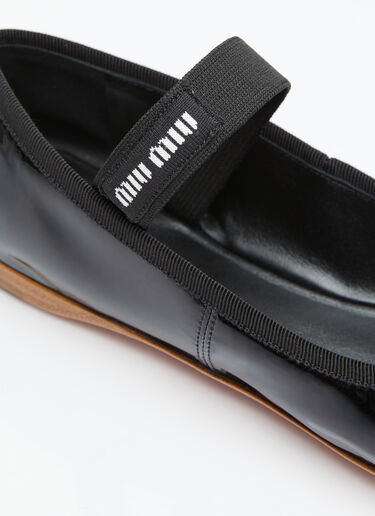 페이턴트 가죽 발레리나 플랫 Miu Miu 페이턴트 가죽 발레리나 플랫 블랙 miu0254035