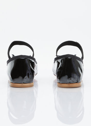 Miu Miu 페이턴트 가죽 발레리나 플랫 블랙 miu0254035