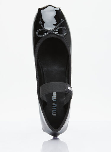 페이턴트 가죽 발레리나 플랫 Miu Miu 페이턴트 가죽 발레리나 플랫 블랙 miu0254035