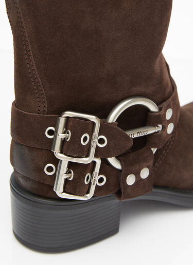 Motorcycle Suede Boots Miu Miu Motorcycle Suede Boots Brown miu0254038