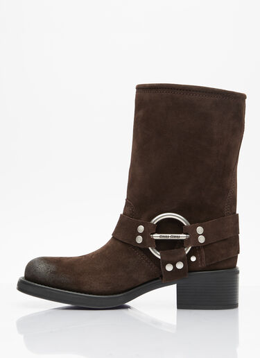 Motorcycle Suede Boots Miu Miu Motorcycle Suede Boots Brown miu0254038