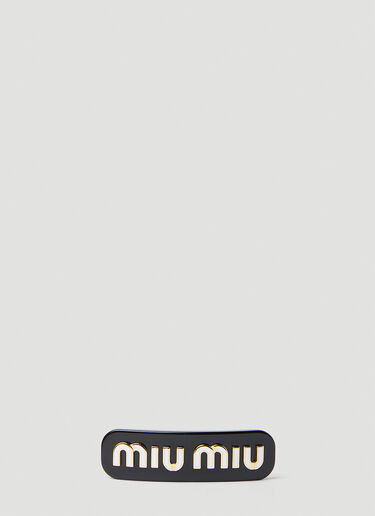 Miu Miu Logo Plaque Hair Clip Black miu0254042