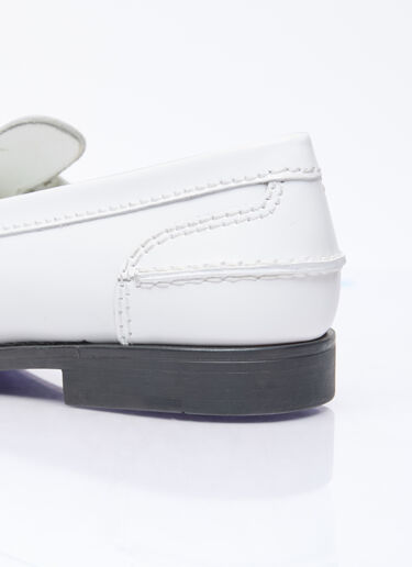 Miu Miu 가죽 페니 로퍼 화이트 miu0254083