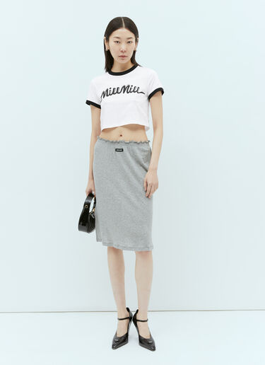 徽标印花短上衣 Miu Miu 徽标印花短上衣 白色 miu0256009